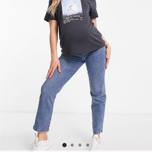 Cotton:On Maternity stretch straight leg jeans in blue